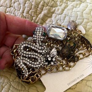Lucia Jewel, snake and frog chain bracelet